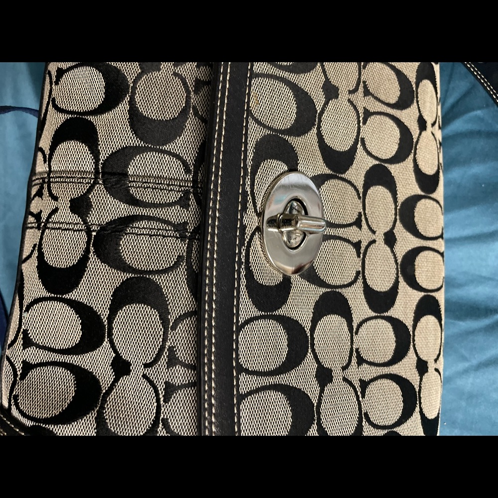 Coach Black & Gray Leather Handbag